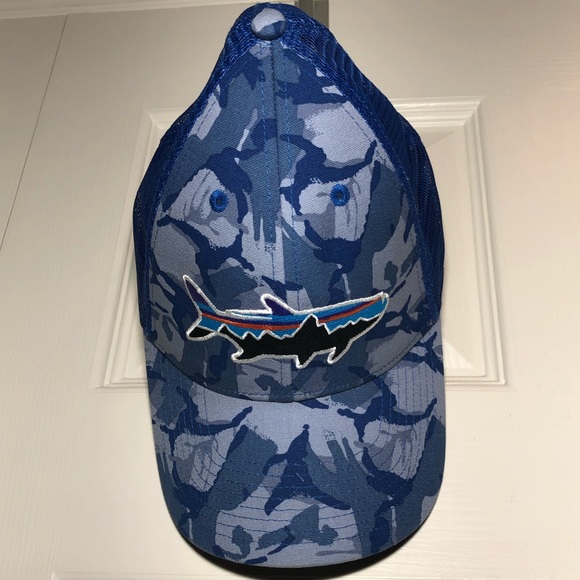 blue camo patagonia hat